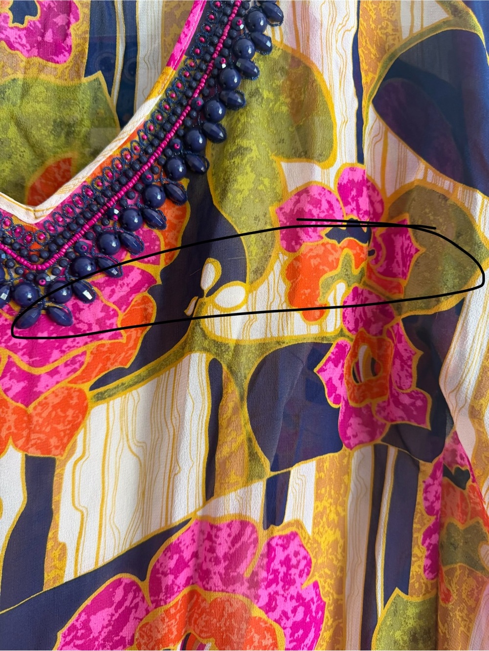Trina Turk Resort 2016 Runway Silk Floral Maxi Caftan Dress Multi M - Picture 10 of 12